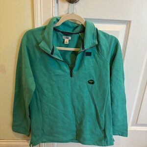 LLBean Green Quarter-Zip Pullover size Sm
